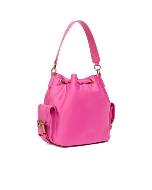 Pinko Pink Drawstring Tote Bag