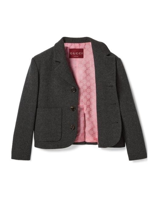Gucci Black Collared Button-Up Jacket