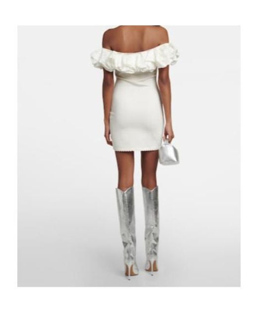 Alexandre Vauthier White Off-Shoulder Ruffle-Trimmed Minidress