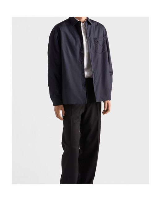 Prada Blue Cotton Shirt for men