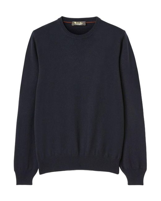 Loro Piana Blue Classic Crewneck Jumper for men