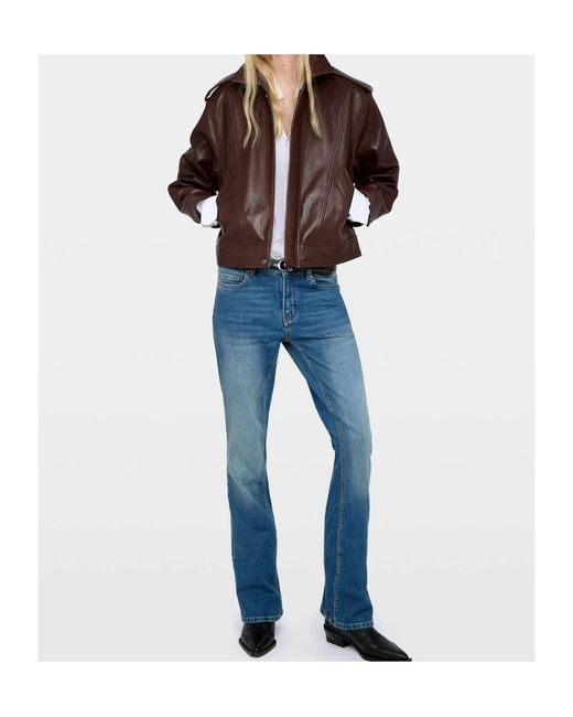 Zadig & Voltaire Brown Kimo Concealed Fastened Jacket