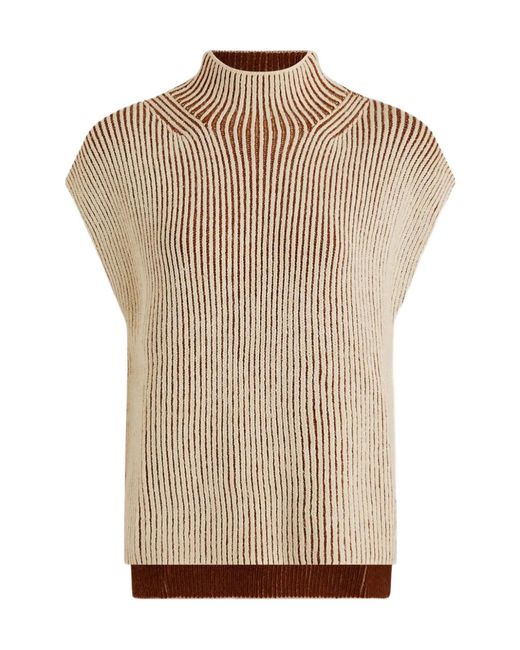 Varley Natural Ribbed High-Neck Tank Top