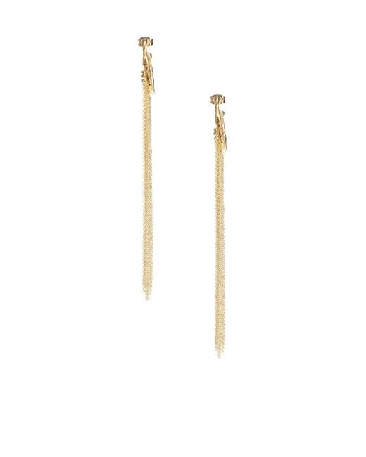 Forte_forte White Hoop Sculpture Fringed Earrings
