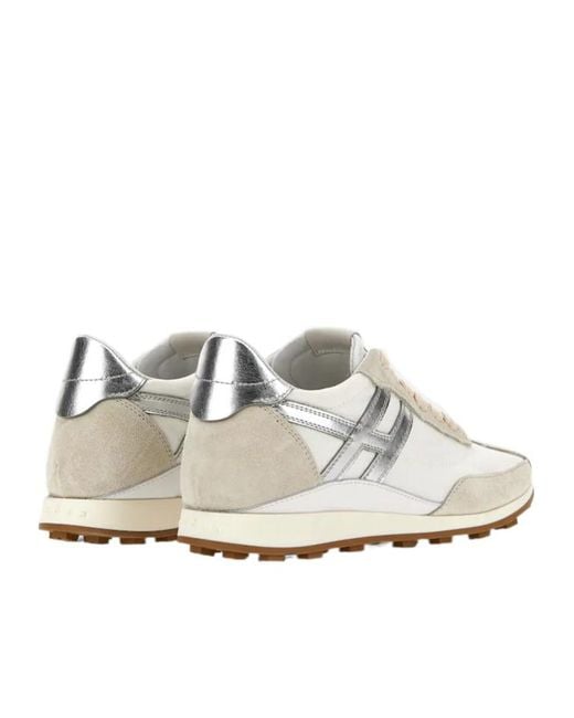 Hogan White Athletic Lace-Up Sneakers