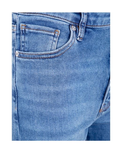 FRAME Blue Logo Patch Pants