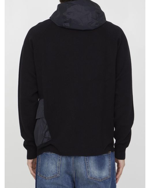 C P Company Blue Logo-Printed Zipped Fleece Hoodie for men