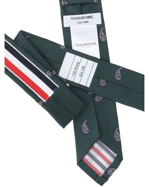 Thom Browne Blue Striped Tie for men