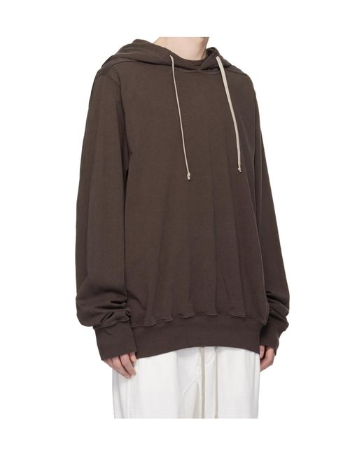 Rick Owens Brown Temple Oversized Long-Sleeve Hoodie for men
