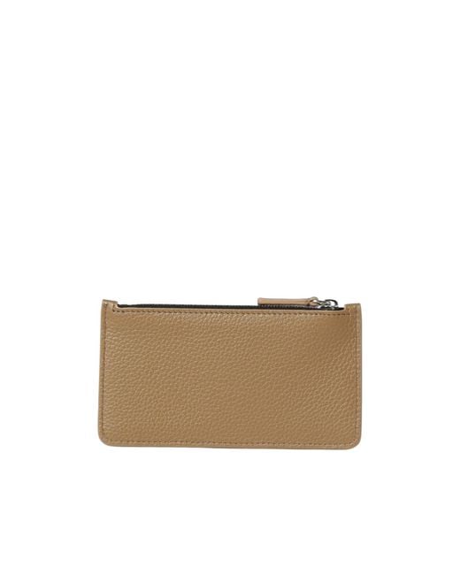 Marni Brown Leather Card Case With Mending for men