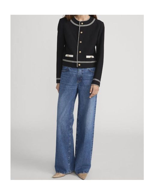 FRAME Black Button Embellished Jacket