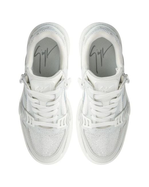 Giuseppe Zanotti White Ghost Embellished Sneakers