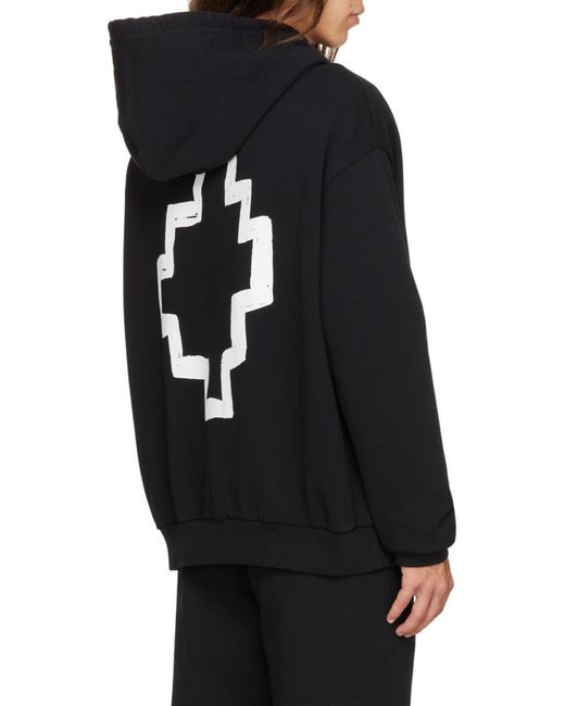 Marcelo Burlon Black County Of Milan Logo Printed Drawstring Hoodie for men