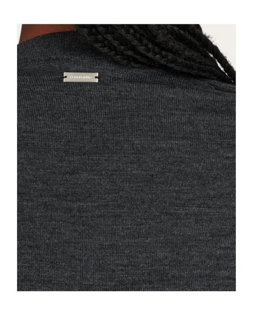 Ferragamo Black Scarf Neck Pullover