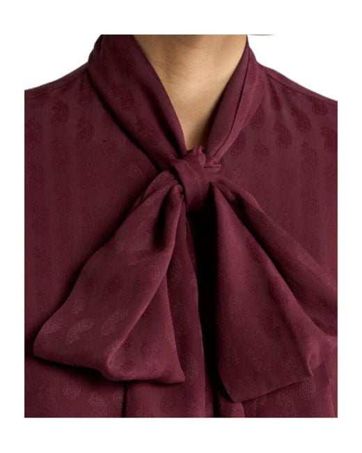 Etro Purple Silk-Blend Jacquard Shirt With Silk Scarf And Paisley Motif