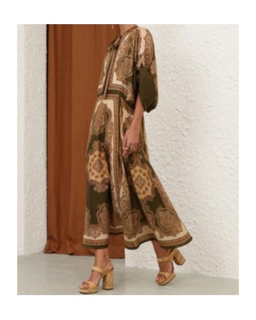 Zimmermann Natural Printed Kaftan Dress