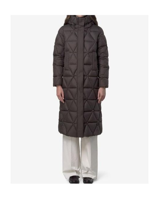 K-Way Brown Long-Sleeved Down Jacket