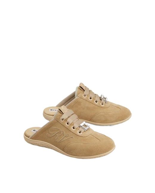 Roger Vivier Natural Viv Low Mules