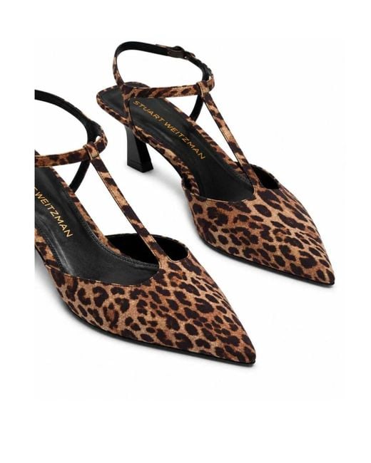 Stuart Weitzman Brown Vinnie T-Strap Pump