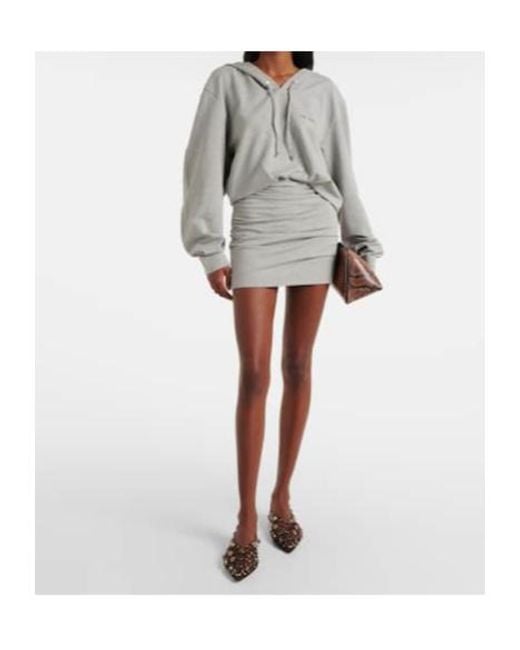 The Attico Gray Cotton-Blend Jersey Sweatshirt Dress