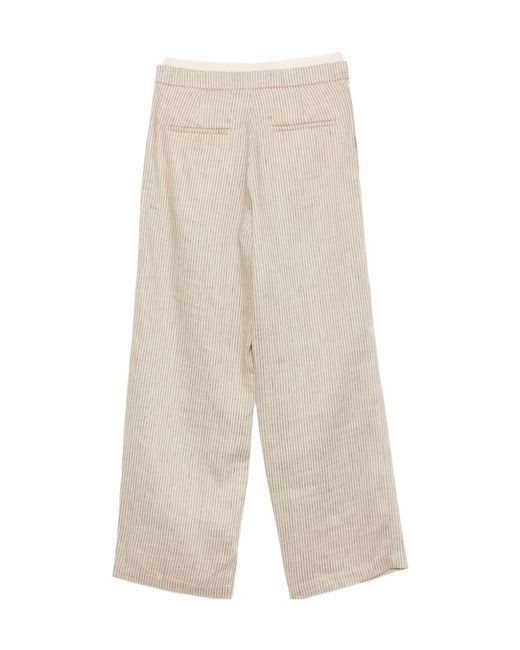 Alysi White Striped Trousers