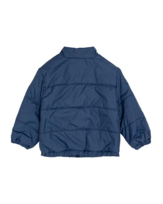 Fendi Blue Logo-Plaque Quilted Jacket
