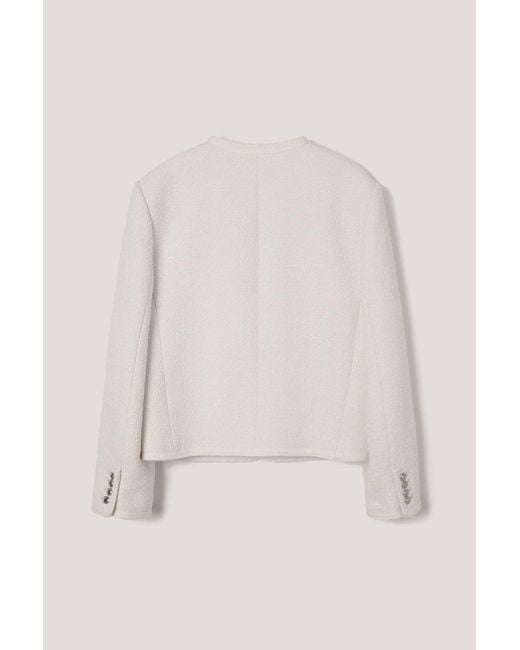 DUNST White Crew Neck Pocket Jacket for men