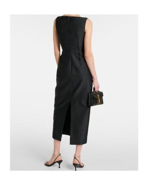 Emilia Wickstead Black Illyse Floral Midi Dress