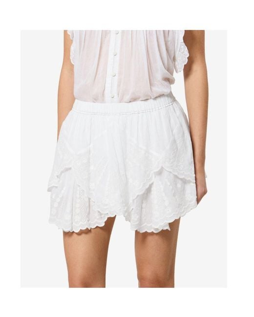Isabel Marant White Isabel Marant Étoile Layale Ruffled Shorts