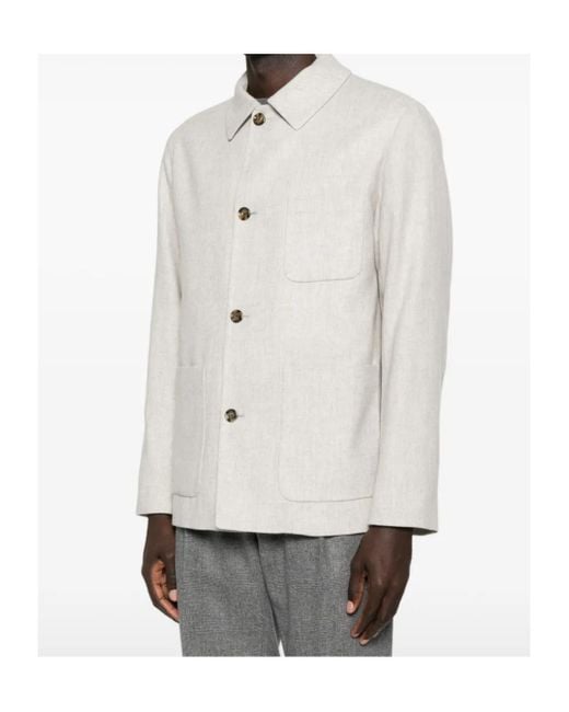 Lardini White Patch-Pockets Jacket for men