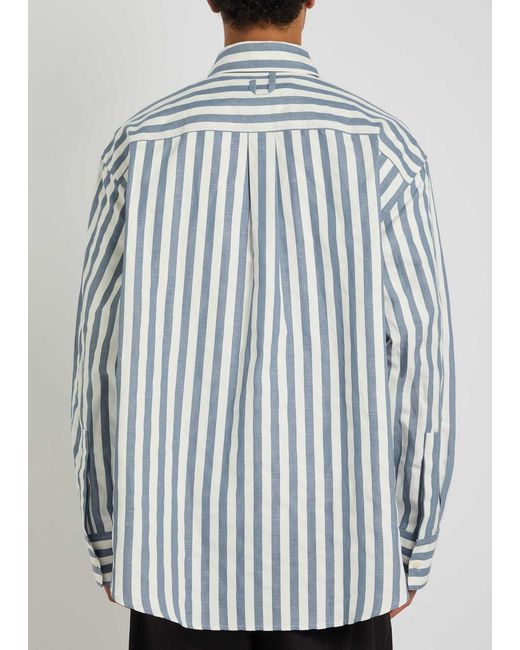 Jacquemus Blue Striped Shirt for men