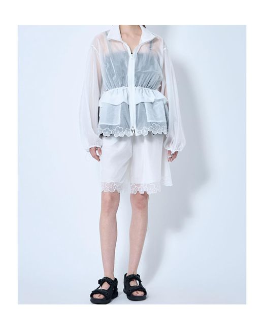 【Cecilie Bahnsen】ARLO JACKET ARLO | JACKET EMBROIDERED RIPSTOP WHITE