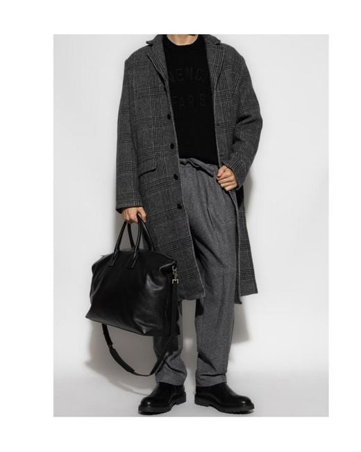 Samsøe & Samsøe Gray Checked Wool Coat for men