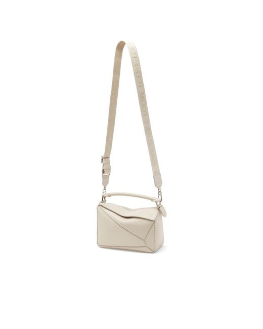 Loewe White Anagram Embossed Small Puzzle Bag