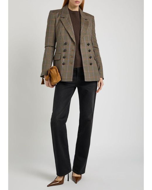 Veronica Beard Green Claude Dicky Plaid Stretch-Wool Blazer