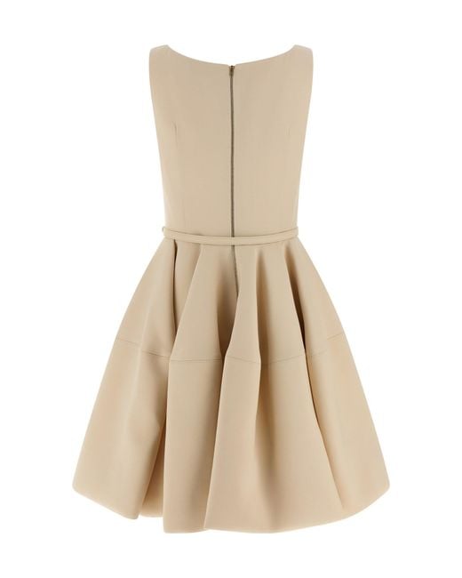 Fendi Natural Belted-Waist Sleeveless Dress