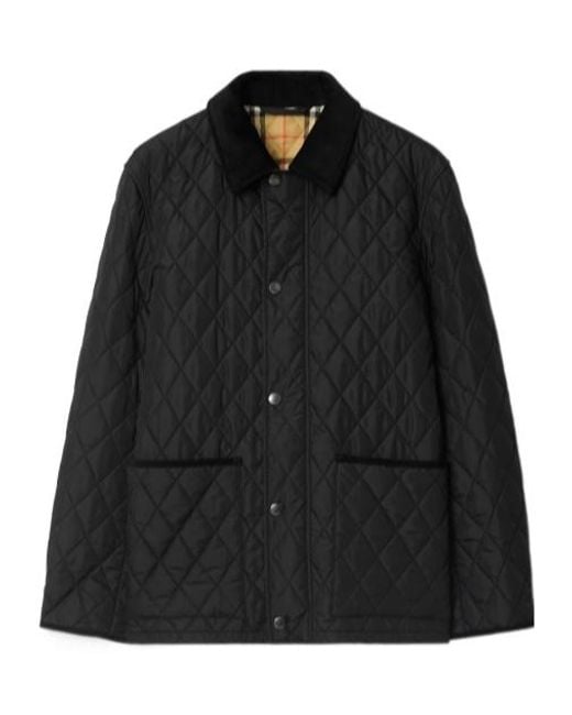 Burberry Black Quilted Nylon Haddington Jacket for men