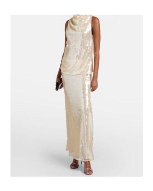 Altuzarra Natural Sequined Top