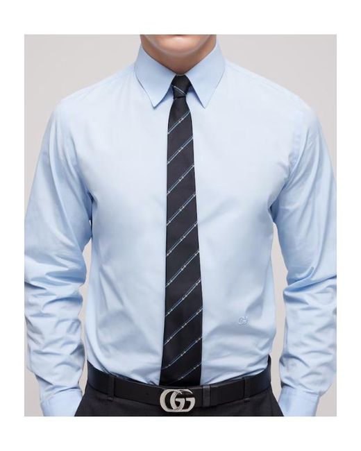 Gucci Blue Diagonal Horsebit Tie for men