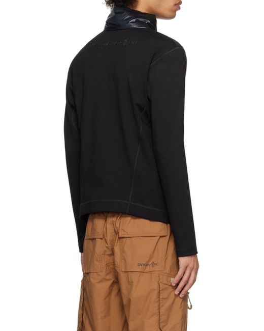 Moncler Black Padded Zip-Up Sweatshirt for men