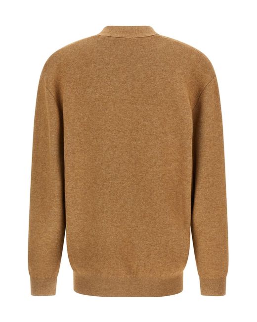 Isabel Marant Brown Curtis Logo Intarsia Knitted Cardigan for men