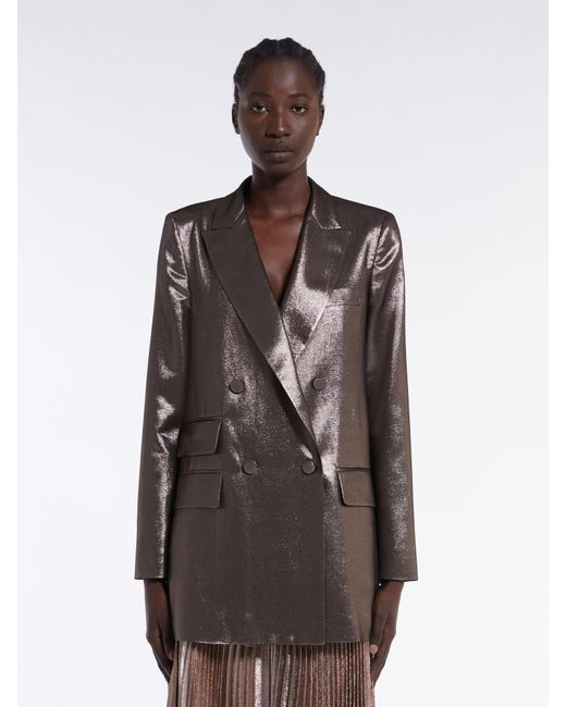 Max Mara Brown Double-Breasted Long-Sleeved Jacket