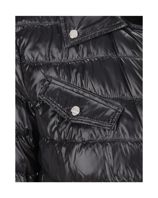 Herno Black Quilted Biker Down Jacket