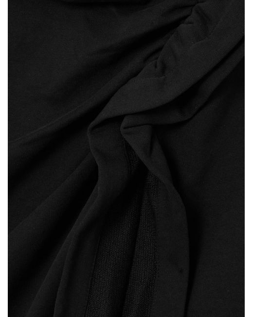 Dries Van Noten Black Ruffle-Trim Cotton Midi Skirt