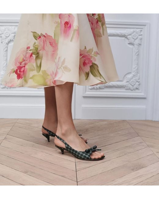 Dior Green Bow Heeled Slingback Sandal