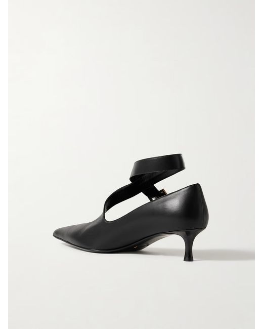 Khaite Black 45Mm Sloan Buckle-Strap Pumps