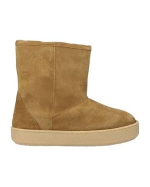 Isabel Marant Natural Solid Suede Flat Boots