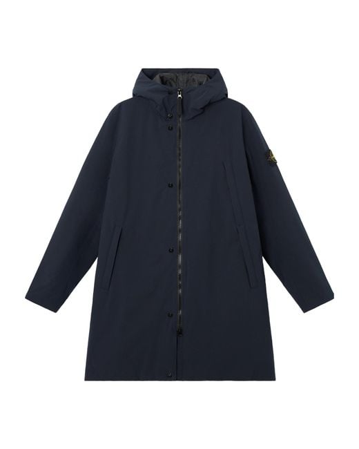 Stone Island Blue Windproof And Waterproof Padded Parka Coat for men
