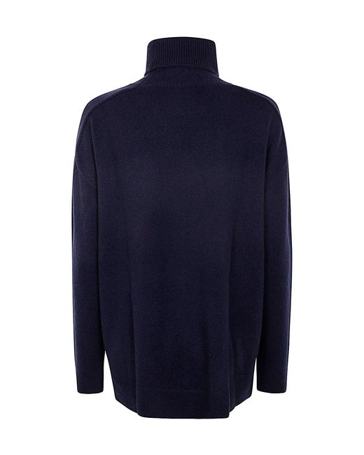 P.A.R.O.S.H. Blue High Neck Knitted Sweater