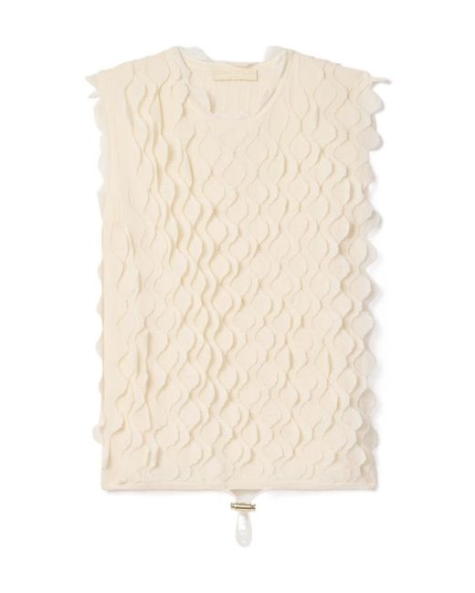 Ulla Johnson Natural Round-Neck Sleeveless Knitted Sweater